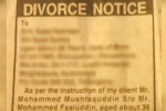 Mohd Mushtaquddin, NRI news, now talaq through advertisements, Triple talaqs