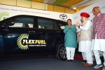 MPV Innova HyCross, Toyota news, world s first flex fuel ethanol powered car launched in india, Diesel