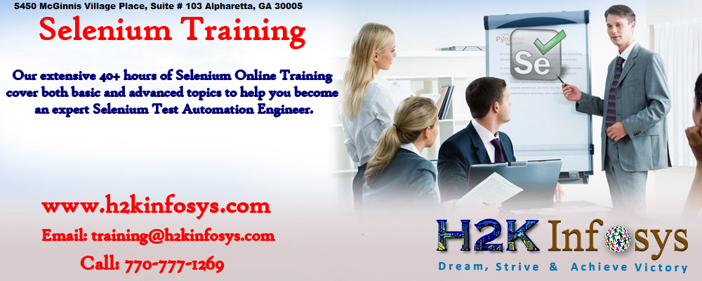 Selenium Online Training in USA by H2kinfosys