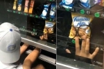 Indian stealing cookies from vending machine, Indian stealing cookies from vending machine, watch video of young indian american man allegedly stealing cookies from a vending machine goes viral, Punjabis